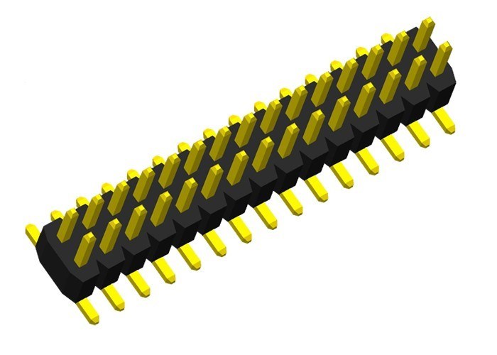 দুটি সারি পিন শিরোলেখ সংযোগকারী একক প্লাস্টিক এসএমটি প্রকার পিসিবি পিন সংযোগকারী 1.0 মিমি