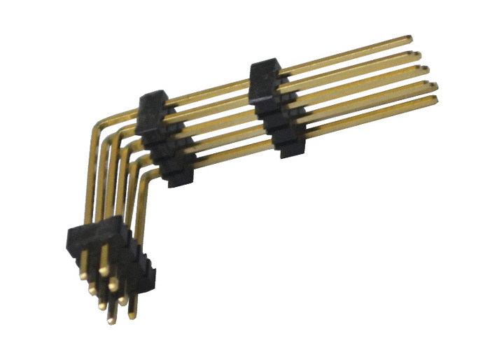 Connettore 1.27mm dell'intestazione di Pin del nero 8 due plastica dell'angolo retto tre di fila