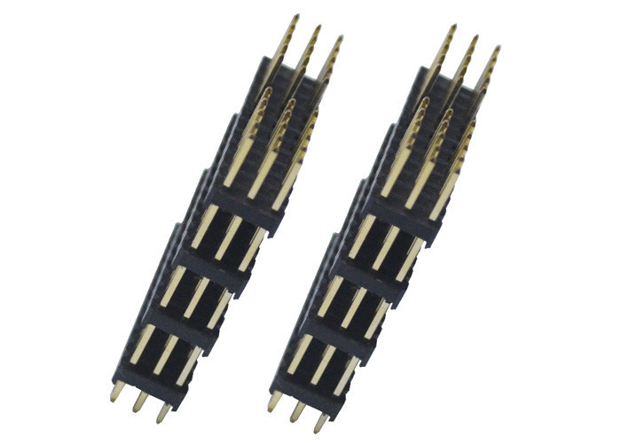 3 passo do conector 2.54mm do encabeçamento do Pin da fileira tipo quatro plástico de 180 graus