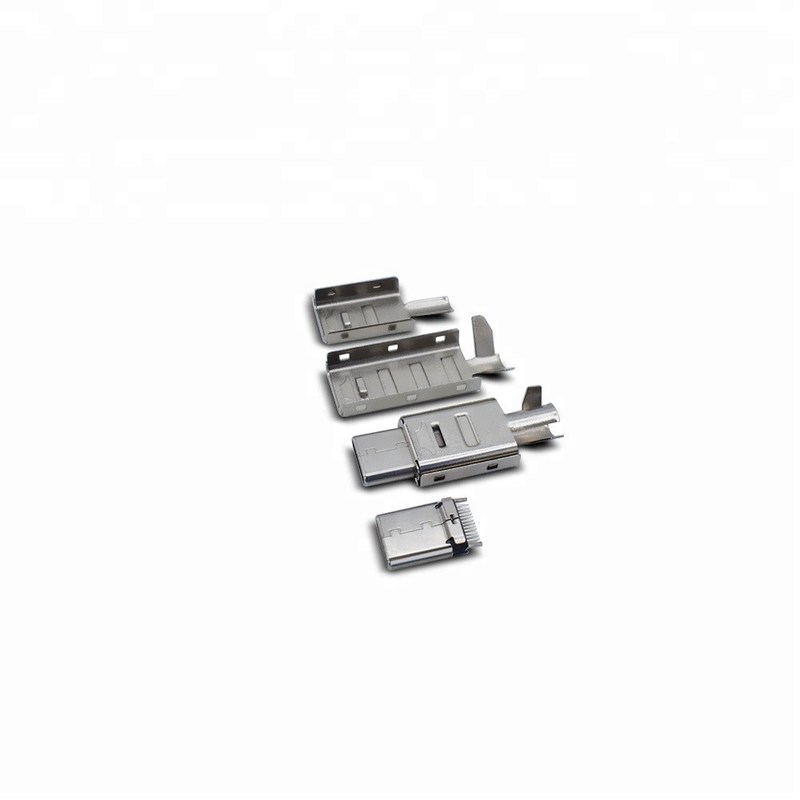 ทองแดง 24 ขาขั้วต่อ USB C ชายพร้อมฟังก์ชั่นการชาร์จเต็ม 100% การทดสอบเต็มรูปแบบ