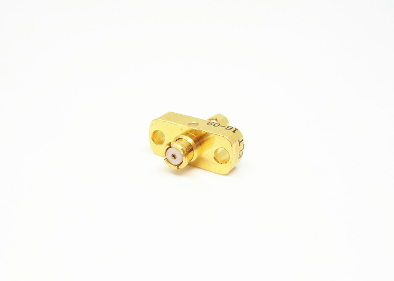 মহিলা এসএমপি আরএফ সংযোগকারী 2 গর্ত এমএফ 108 এ তারের জন্য ফ্ল্যাঞ্জ মাউন্ট 50Ω প্রতিবন্ধক