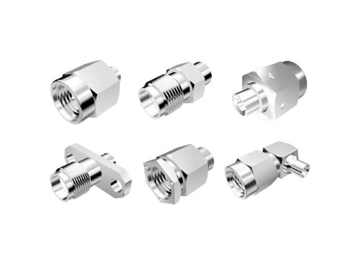 Ohm RoHS du connecteur coaxial 50 d'en cuivre de bride de connecteur masculin du laiton SMA conforme