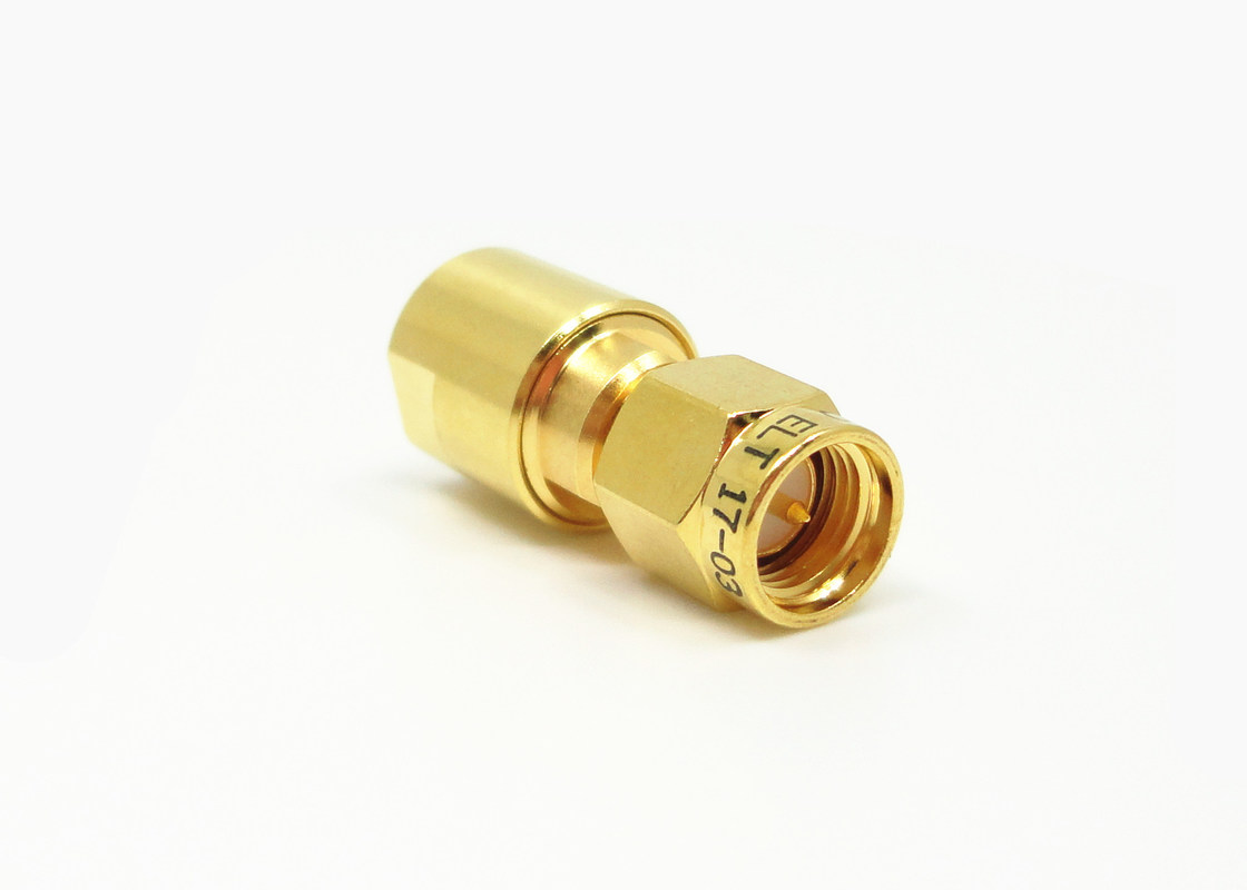 Conector de bronze do homem SMA do mini tamanho para o cabo de LMR200 MF147B CXN3449