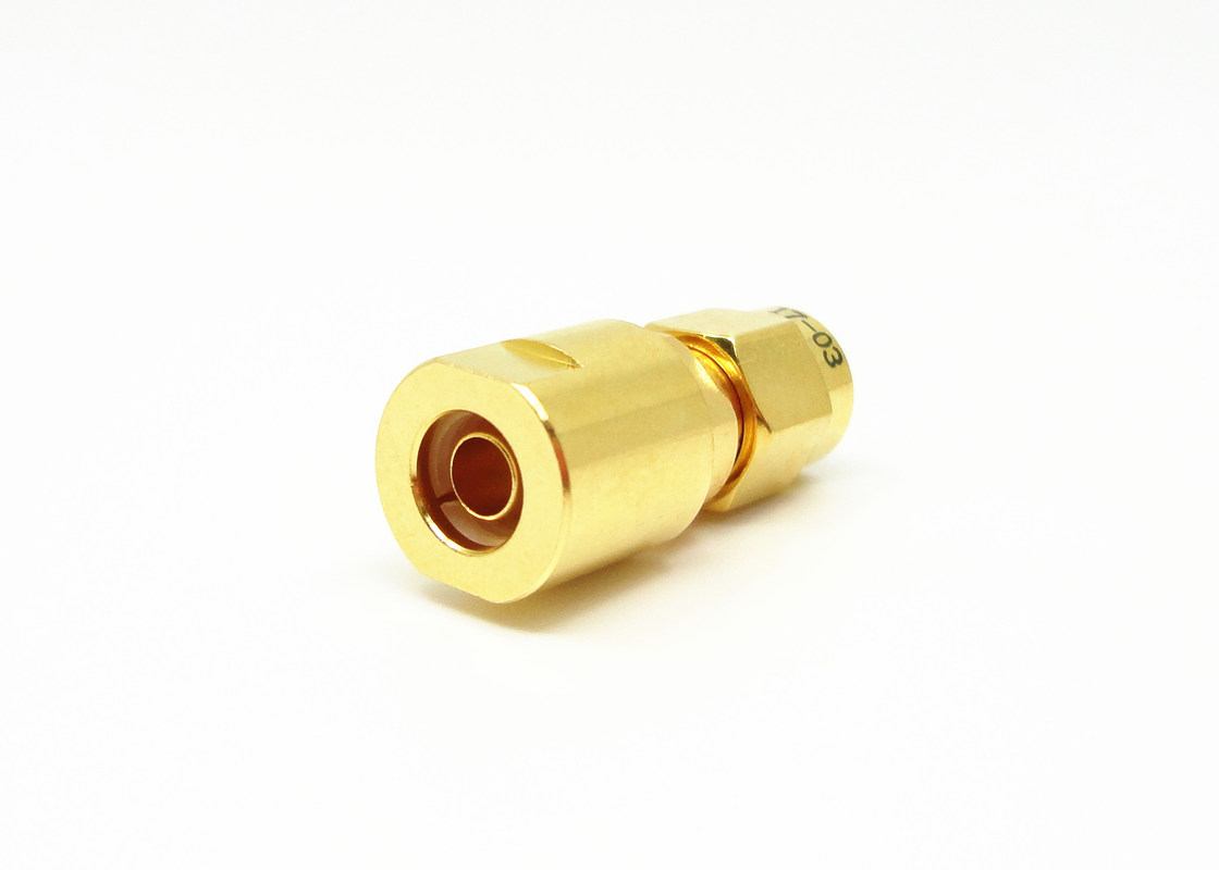 Conector de bronze do homem SMA do mini tamanho para o cabo de LMR200 MF147B CXN3449