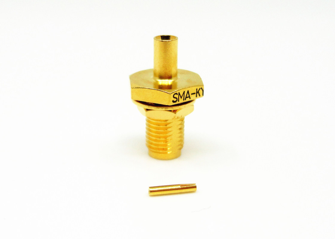 High Reliable Female Bulkhead RF SMA Cable Connector Gold Plated For 086 Cable