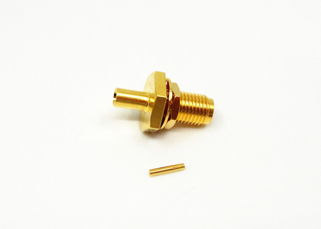 High Reliable Female Bulkhead RF SMA Cable Connector Gold Plated For 086 Cable