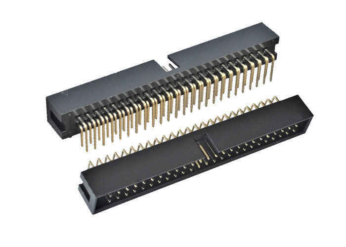 En-tête en forme de boîte de Pin du lancement 50 de carte PCB du degré à angle droit 2.54mm du connecteur 90