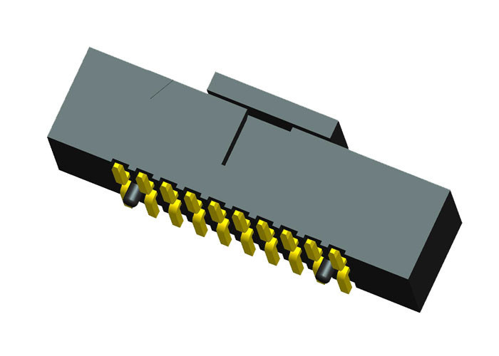 SMT CAP ชนิดคอนเนคเตอร์ส่วนหัวของกล่องตัวเชื่อม 1.27 มม. Pitch Gold ตัวสัมผัสแฟลช