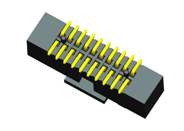 SMT CAP ชนิดคอนเนคเตอร์ส่วนหัวของกล่องตัวเชื่อม 1.27 มม. Pitch Gold ตัวสัมผัสแฟลช