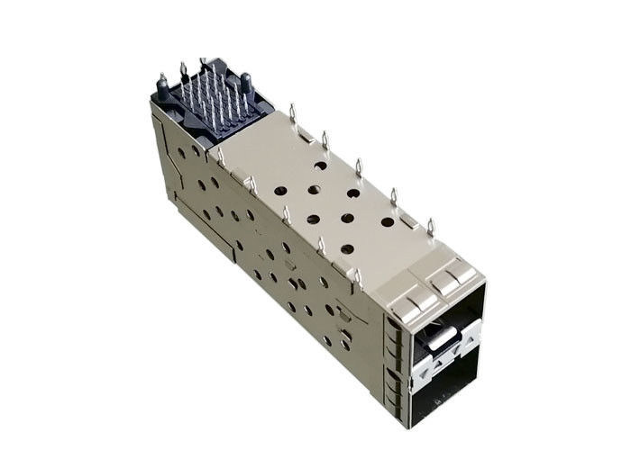 Montagem apta material integrada de Pree da gaiola da liga de cobre do conector 2x1 do conjunto de SFP Jack