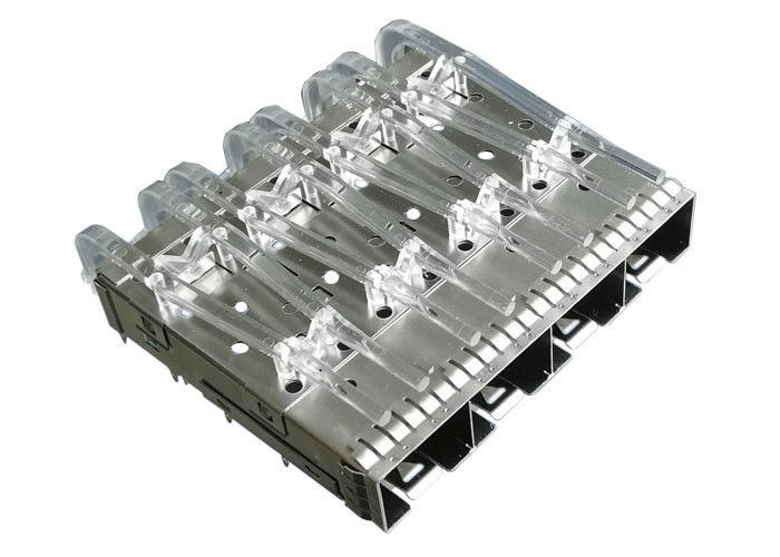 Stailness 강철 클립 SFP 감금소 연결관 4 항구 빛파이프 EMI 탭 봄